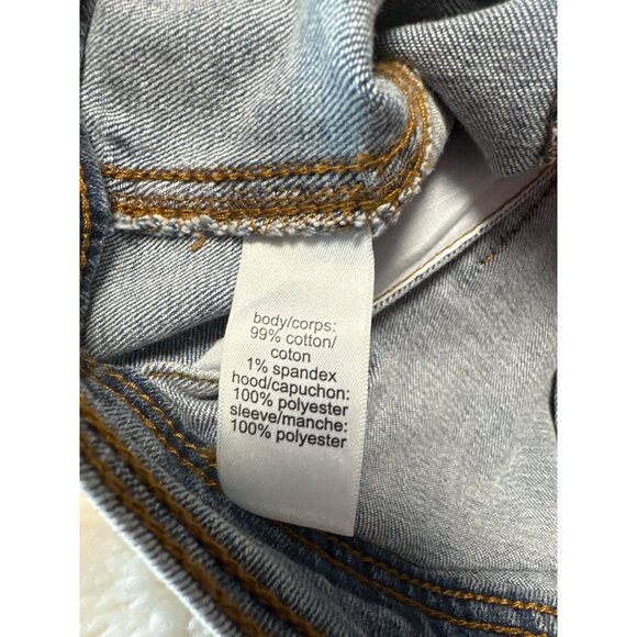 Maurices Womens Sherpa Lined Denim Jacket W/ Hood & Zip Closure Size S - Picture 8 of 11